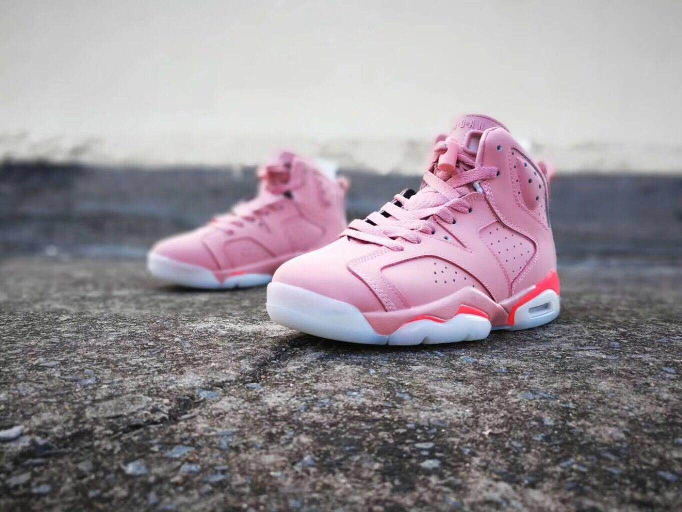 Women Air Jordan 6 Retro 2019 Pink Shoes